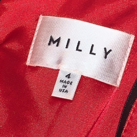 MILLY Alix Embroidered Strapless Sweetheart Dress, Black/Red size 4 - Picture 12 of 16